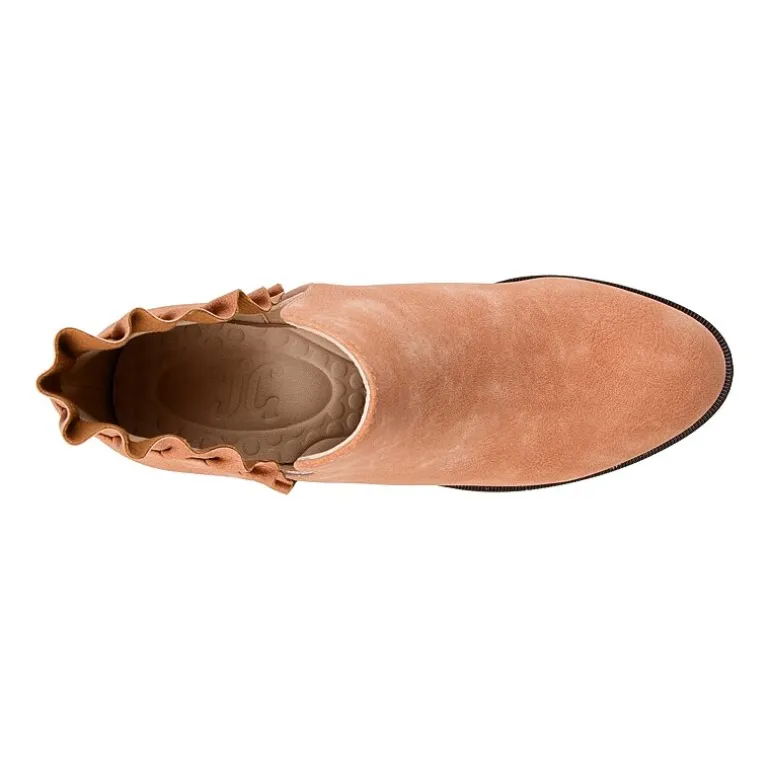 Journee Collection Womens Lennie Booties Stacked Heel Slip-on