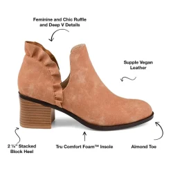 Journee Collection Womens Lennie Booties Stacked Heel Slip-on