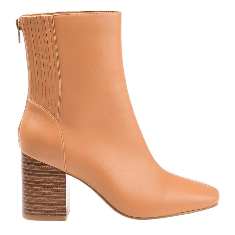 Journee Collection Womens Maize Stacked Heel Booties