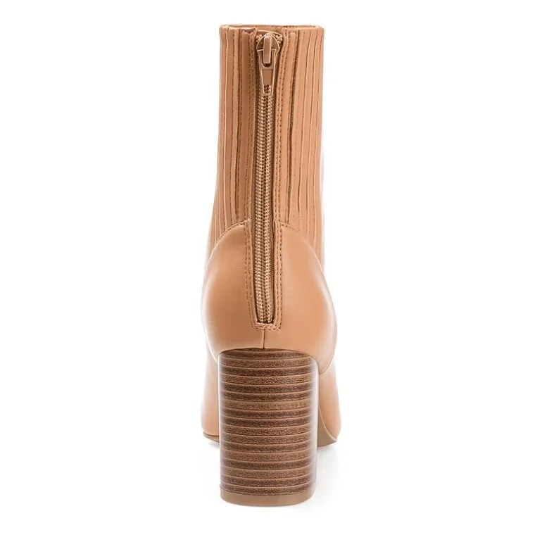 Journee Collection Womens Maize Stacked Heel Booties