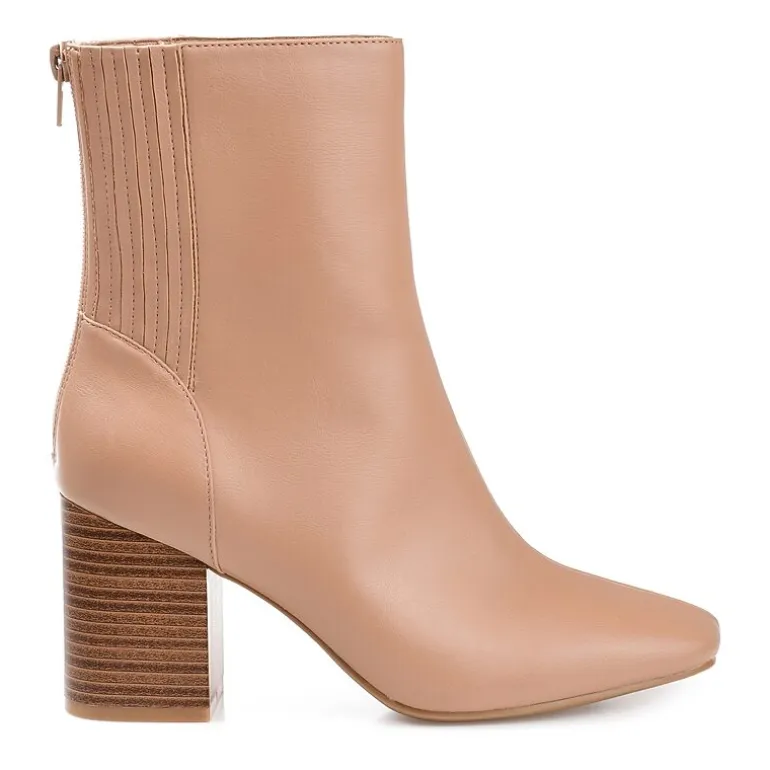 Journee Collection Womens Maize Stacked Heel Booties