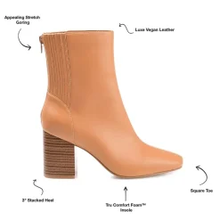 Journee Collection Womens Maize Stacked Heel Booties