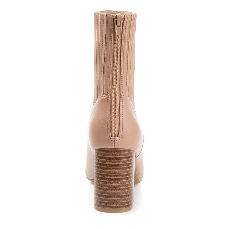 Journee Collection Womens Maize Stacked Heel Booties