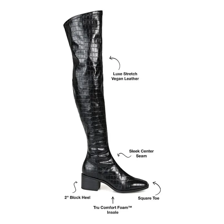 Journee Collection Womens Mariana Extra Wide Calf Block Heel Over the Knee Boots