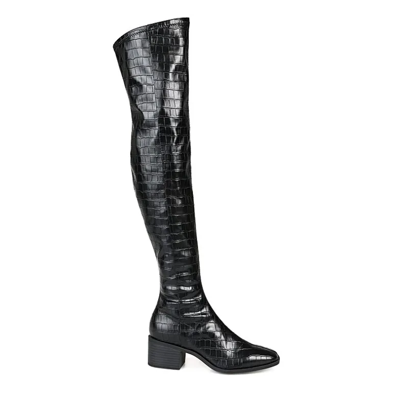 Journee Collection Womens Mariana Extra Wide Calf Block Heel Over the Knee Boots