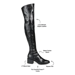 Journee Collection Womens Mariana Wide Calf Block Heel Over the Knee Boots