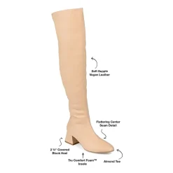 Journee Collection Womens Melika Wide Calf Block Heel Over the Knee Boots