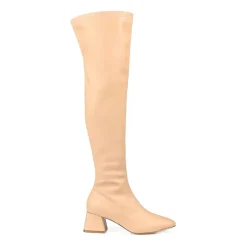 Journee Collection Womens Melika Wide Calf Block Heel Over the Knee Boots