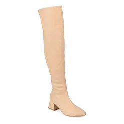 Journee Collection Womens Melika Extra Wide Calf Block Heel Over the Knee Boots