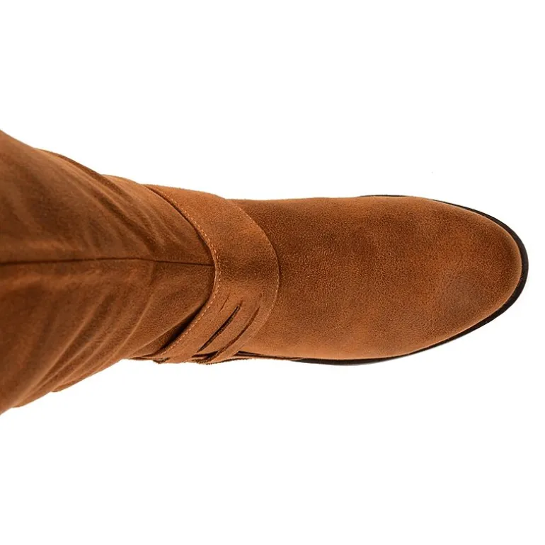 Journee Collection Womens Meg Stacked Heel Over the Knee Boots