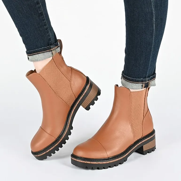 Journee Collection Womens Mirette Stacked Heel Booties