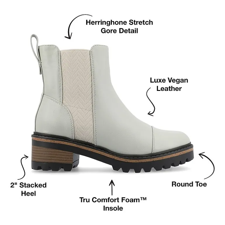 Journee Collection Womens Mirette Stacked Heel Booties