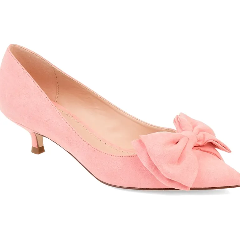 Journee Collection Womens Orana Pumps Slip-on Pointed Toe Kitten Heel