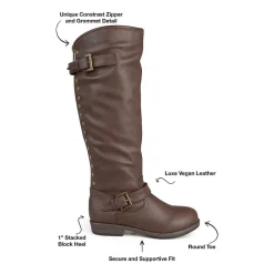 Journee Collection Womens Spokane Studded Riding Boots