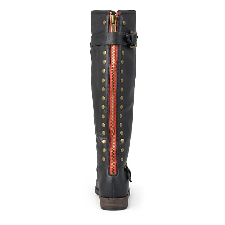Journee Collection Womens Spokane Studded Riding Boots