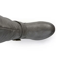 Journee Collection Womens Spokane Studded Riding Boots