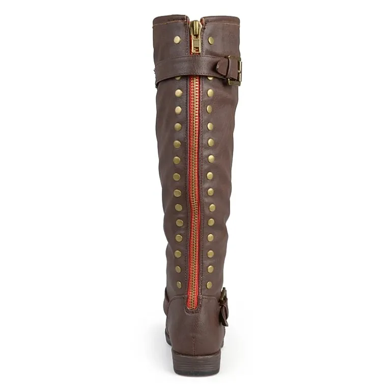 Journee Collection Womens Spokane Studded Riding Boots
