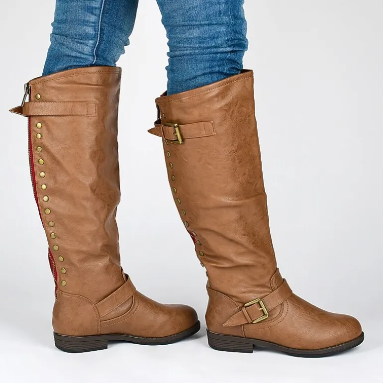 Journee Collection Womens Spokane Studded Riding Boots
