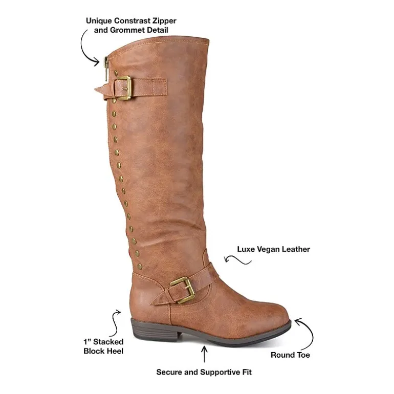 Journee Collection Womens Spokane Studded Riding Boots