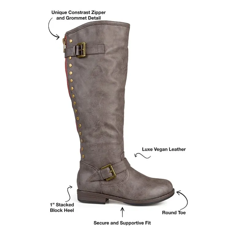 Journee Collection Womens Spokane Studded Riding Boots