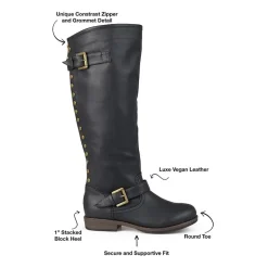 Journee Collection Womens Spokane Studded Riding Boots