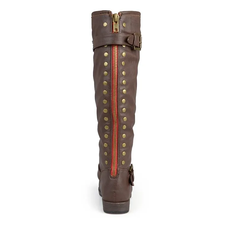 Journee Collection Womens Spokane Studded Riding Boots