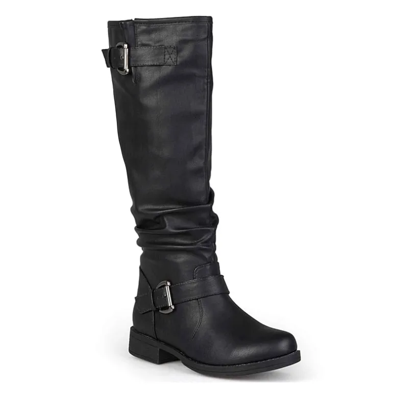 Journee Collection Womens Stormy Buckle-Accented Riding Boots