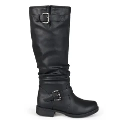 Journee Collection Womens Stormy Buckle-Accented Riding Boots