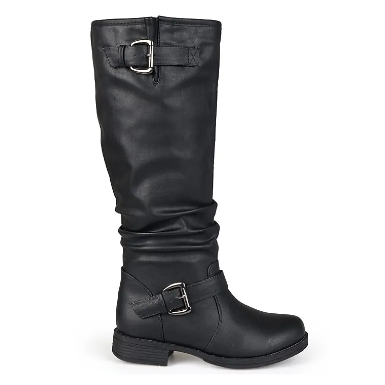 Journee Collection Womens Stormy Buckle-Accented Riding Boots