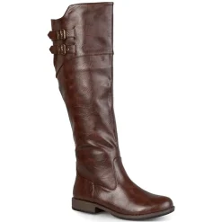 Journee Collection Womens Tori Double-Buckle Knee-High Riding Boots