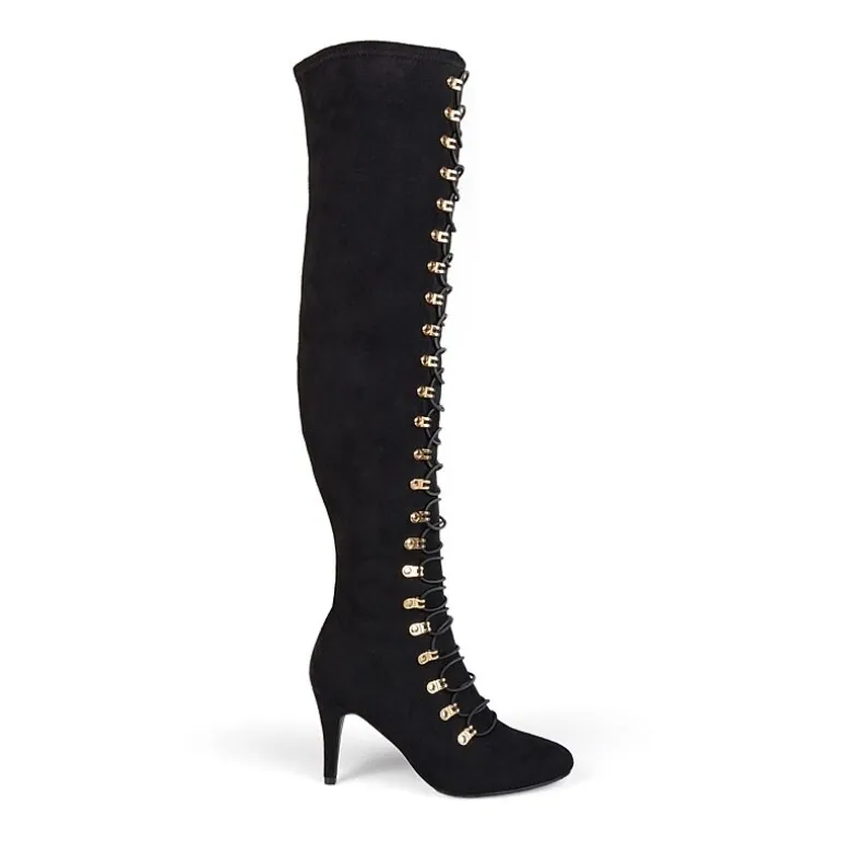 Journee Collection Womens Trill Stiletto Heel Over the Knee Boots