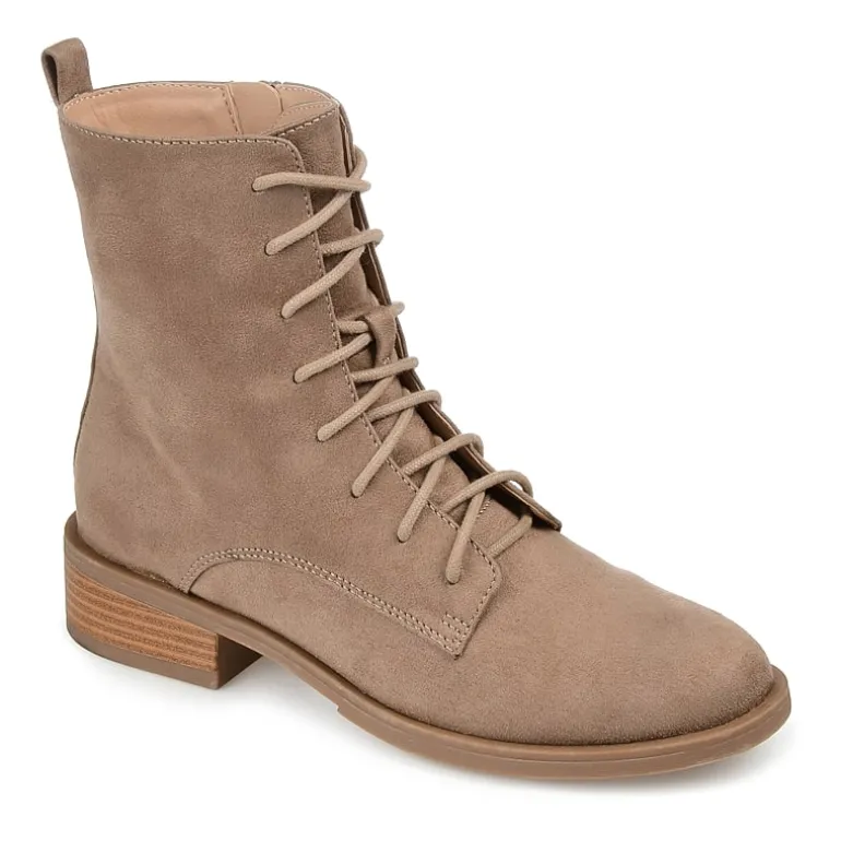 Journee Collection Womens Vienna Block Heel Combat Boots