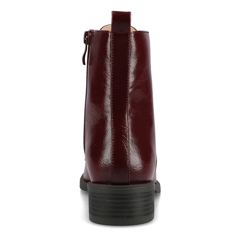 Journee Collection Womens Vienna Block Heel Combat Boots