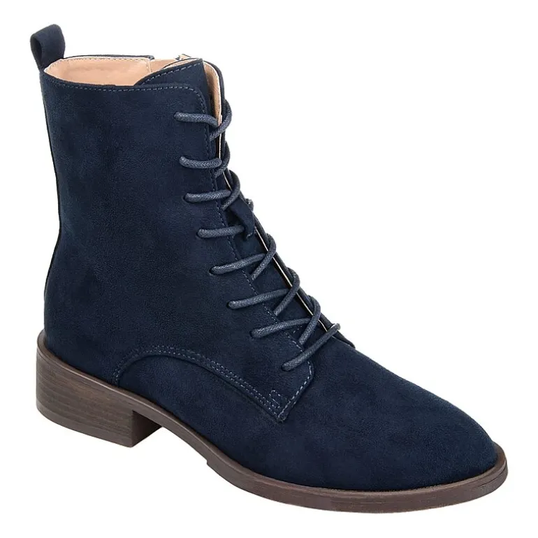 Journee Collection Womens Vienna Block Heel Combat Boots
