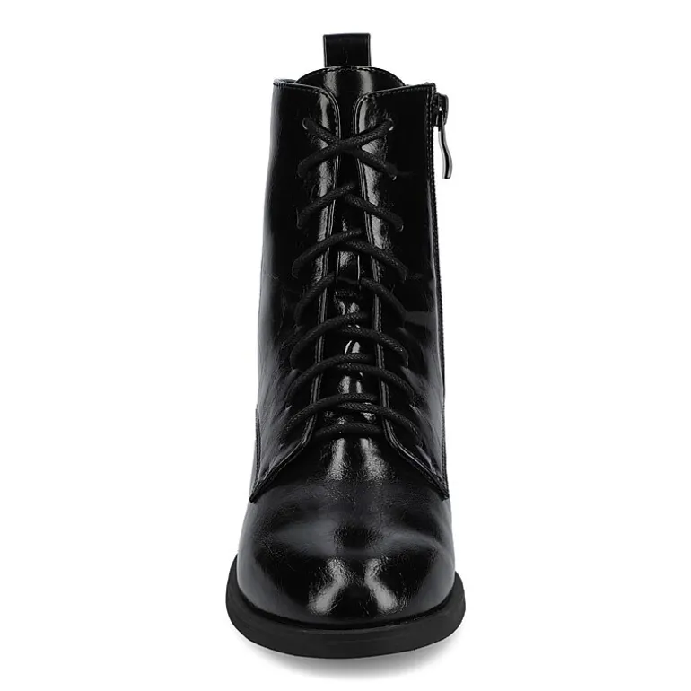 Journee Collection Womens Vienna Block Heel Combat Boots