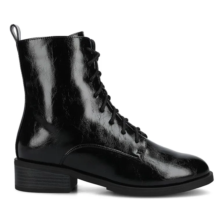 Journee Collection Womens Vienna Block Heel Combat Boots