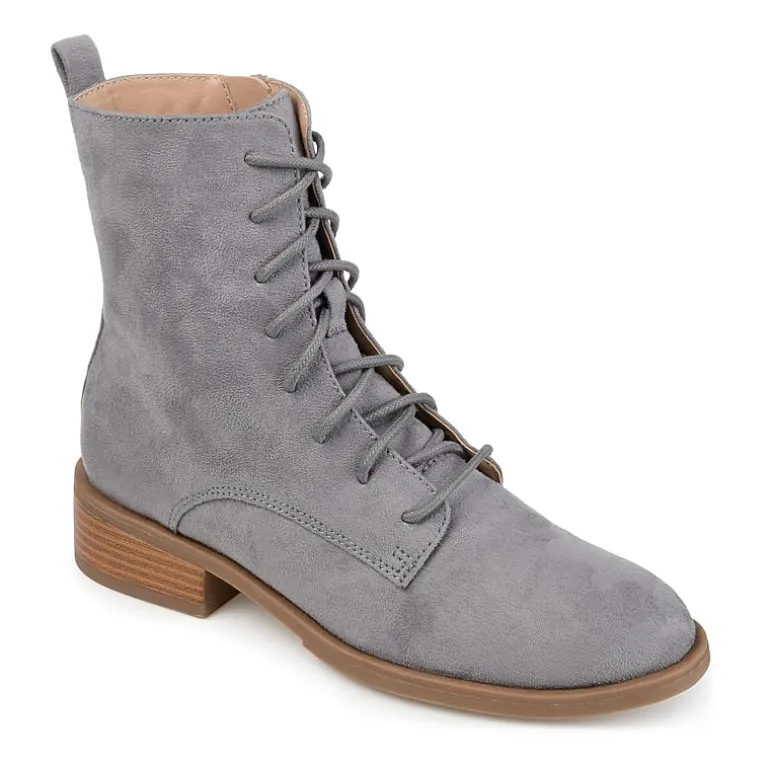 Journee Collection Womens Vienna Block Heel Combat Boots
