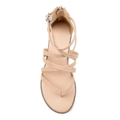Journee Collection Womens Zailie Criss Cross Strap Flat Sandals