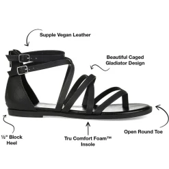 Journee Collection Womens Zailie Criss Cross Strap Flat Sandals