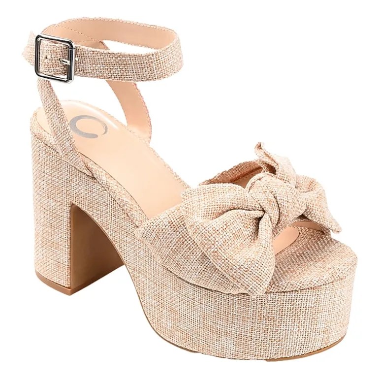Journee Collection Zenni Womens Round Open Toe Block Heel Pumps