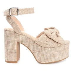 Journee Collection Zenni Womens Round Open Toe Block Heel Pumps