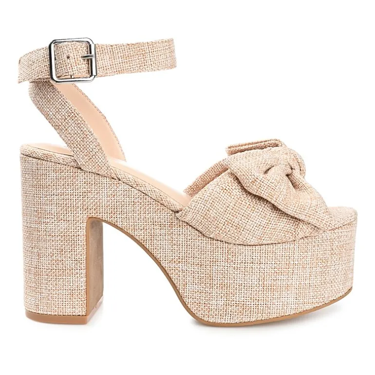 Journee Collection Zenni Womens Round Open Toe Block Heel Pumps