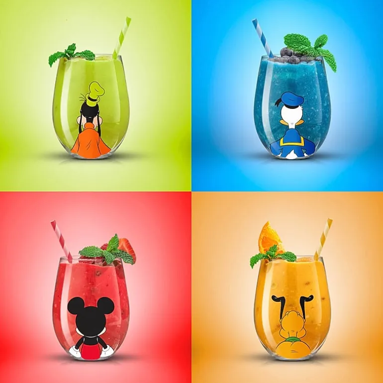 Joyjolt Disney Squad 4-pc. Wine Glass