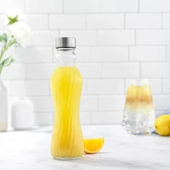 Joyjolt Fluted Glass Spring Water Bottle