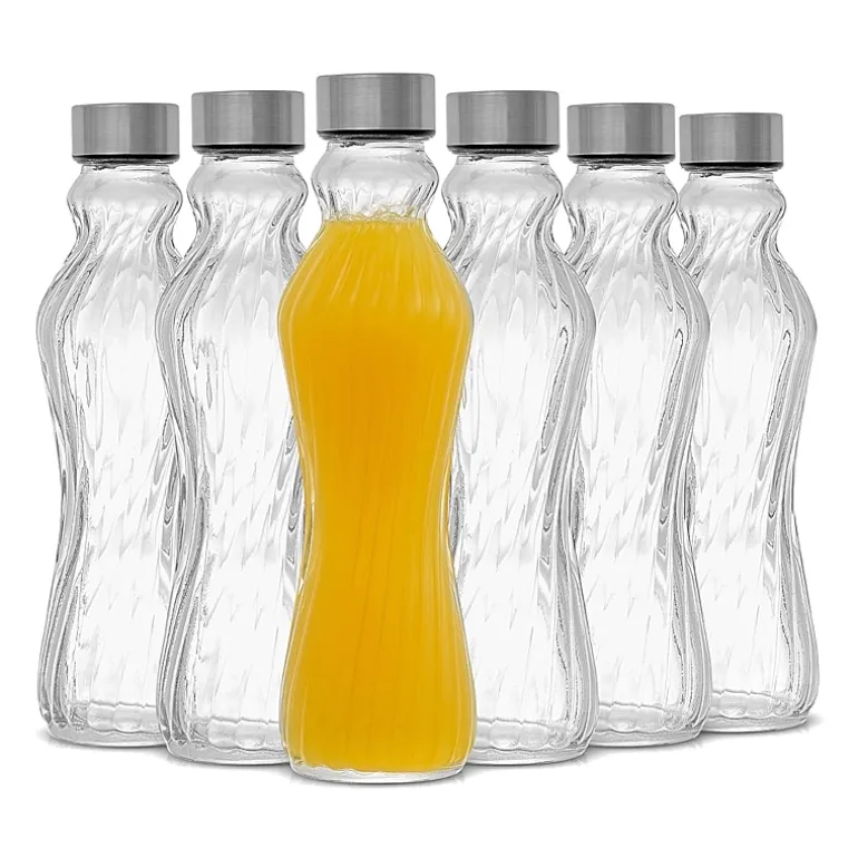Joyjolt Fluted Glass Spring Water Bottle