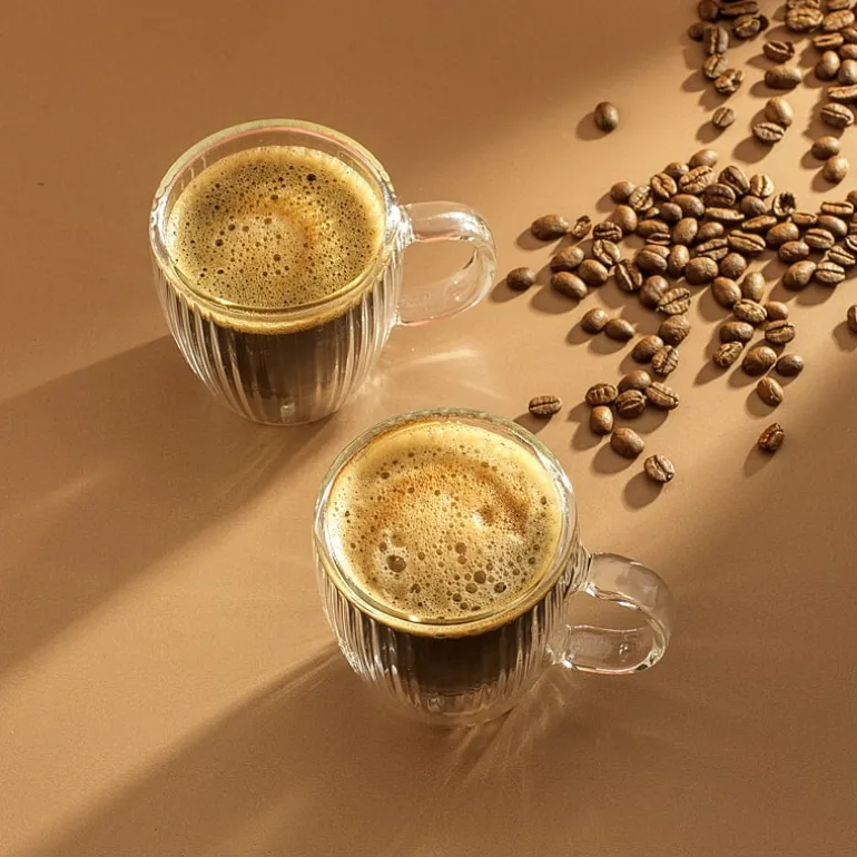 Joyjolt Fluted Savor Double Wall 5.4oz Set Espresso Cup