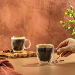 Joyjolt Fluted Savor Double Wall 5.4oz Set Espresso Cup