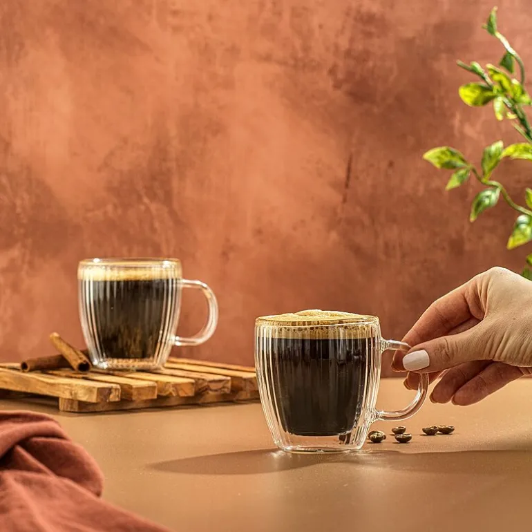Joyjolt Fluted Savor Double Wall 5.4oz Set Espresso Cup