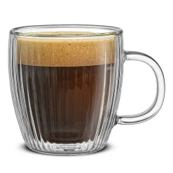 Joyjolt Fluted Savor Double Wall 5.4oz Set Espresso Cup