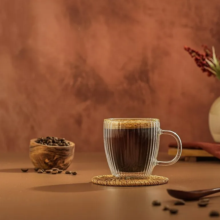 Joyjolt Fluted Savor Double Wall 5.4oz Set Espresso Cup
